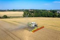 Class 8900 harvester combine working in the fields Royalty Free Stock Photo