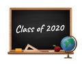 Class 2020. Inscription in chalk on a blackboard