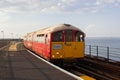 A class 483 Island Line train arrives at Ryde Esplanade on the Isle of Wight
