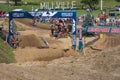 Class 450 mx racers on course in millville