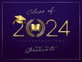 class off 2024 graduate certificate template Royalty Free Stock Photo