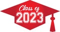 Class of 2023 Red Graduation Cap Royalty Free Stock Photo