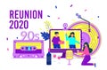 Class Reunion 2020. Online party for students alumni meeting