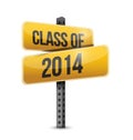 Class of 2014 road sign illustration design