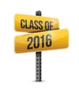 Class of 2016 road sign illustration design Royalty Free Stock Photo