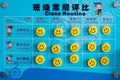 Class routine board in a chinese elementary school