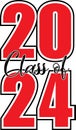 class of 2024 stacked red Royalty Free Stock Photo