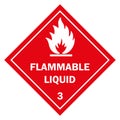 Class 3 symbol, flammable liquid. Vector illustration. Royalty Free Stock Photo
