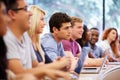 Class Of University Students Using Laptops In Lecture Royalty Free Stock Photo