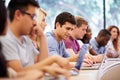 Class Of University Students Using Laptops In Lecture Royalty Free Stock Photo