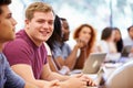 Class Of University Students Using Laptops In Lecture Royalty Free Stock Photo