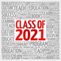 CLASS OF 2021 word cloud collage, education concept background Royalty Free Stock Photo