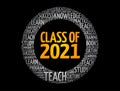 CLASS OF 2021 word cloud collage, education concept background Royalty Free Stock Photo