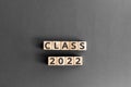 Class 2022 - word from wooden blocks with letters