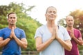 Class of yoga meditating Royalty Free Stock Photo