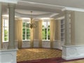 Classic 3D luxurious interior Royalty Free Stock Photo