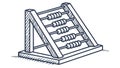 Classic Abacus Counting Tool Vector Illustration, vector design Generative AI Royalty Free Stock Photo