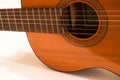 Classic acoustic guitar on white background view Royalty Free Stock Photo