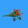 classic airplane in flight 3d object