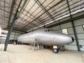 Classic Airplane in Hangar for Restoration Royalty Free Stock Photo