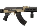 Classic AK automatic carbine in a modern body kit. Soviet army weapons isolate on a white back Royalty Free Stock Photo