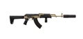 Classic AK automatic carbine in a modern body kit. Soviet army weapons isolate on a white back. Machine gun with a silencer Royalty Free Stock Photo