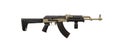 Classic AK automatic carbine in a modern body kit. Soviet army weapons isolate on a white back Royalty Free Stock Photo