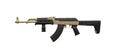 Classic AK automatic carbine in a modern body kit. Soviet army weapons isolate on a white back Royalty Free Stock Photo