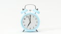 Classic alarm clock, alarming at 7 o `clock, 3d rendering