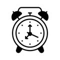 Classic alarm clock glyph icon, premium vector Royalty Free Stock Photo