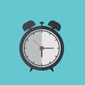 Classic Alarm Clock Icon Flat Design Royalty Free Stock Photo