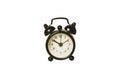 Classic alarm clock on white background. retro watch with round dial. clip art