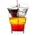 Classic alcoholic cocktail with shots, vodka and liquor isolated Royalty Free Stock Photo