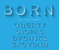 Classic alphabet with modern long shadow effect