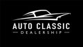 Classic American auto concept style sports muscle car logo silhouette Royalty Free Stock Photo