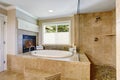 Classic American bathroom with whithe bath tub Royalty Free Stock Photo
