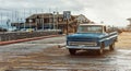 classic American brand pickup truck on the iconic Stearns Wharf, in Santa Barbara, California, USA Royalty Free Stock Photo