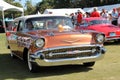 Classic american car driven on lawn Royalty Free Stock Photo