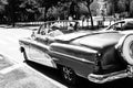 Classic American car used as private taxi in Havana, Cuba, 2022