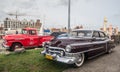 Classic American cars Cadillac and Chevrolet van