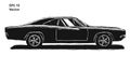 Classic american muscle car vector illustration. Hand drawn ink style drawing Royalty Free Stock Photo