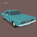 Classic american muscle car vector illustration Royalty Free Stock Photo
