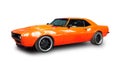 Classic American Muscle Car. White background.