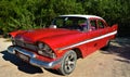 Classic American old cars in the Vinales Valley Royalty Free Stock Photo