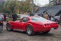 Classic American red sporting car Chevrolet Corvette at a car show Royalty Free Stock Photo