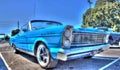 Classic American 1960s blue Ford Galaxie 500