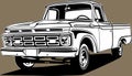 Classic american vintage retro custom car Ford F 100