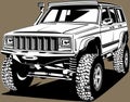 Classic american vintage retro custom car Jeep Cherokee Royalty Free Stock Photo