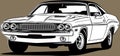 Classic american vintage retro muscle car Dodge Challenger