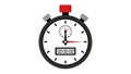 Classic Analog Stopwatch with Digital Timer Display on White Background Royalty Free Stock Photo